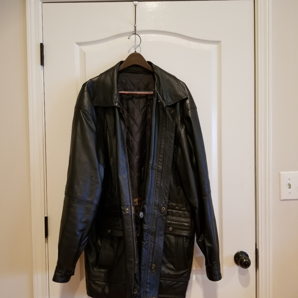 Black Dress sport Leather jacket